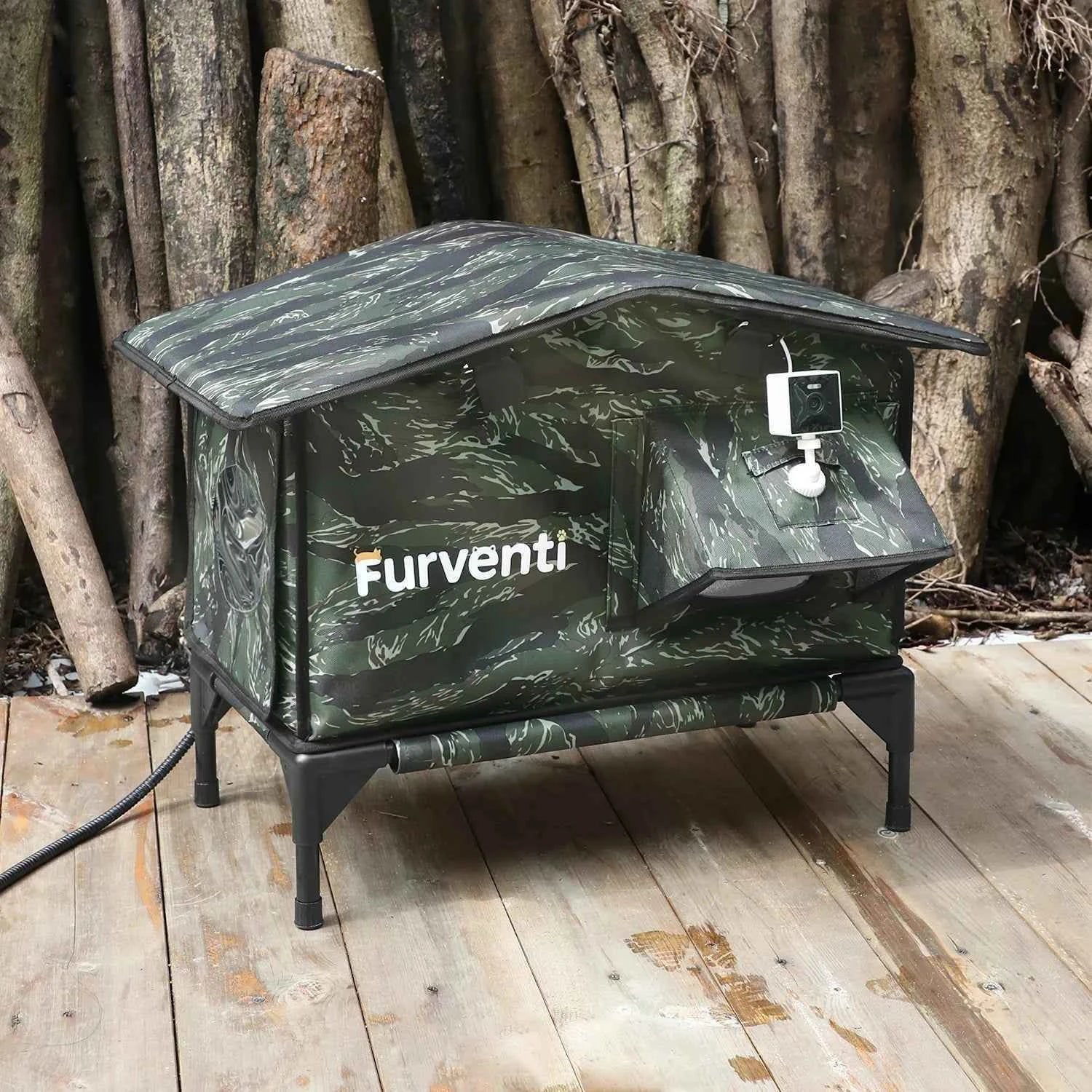 Weatherproof Flagship Open Top Outdoor Cat House Camouflage