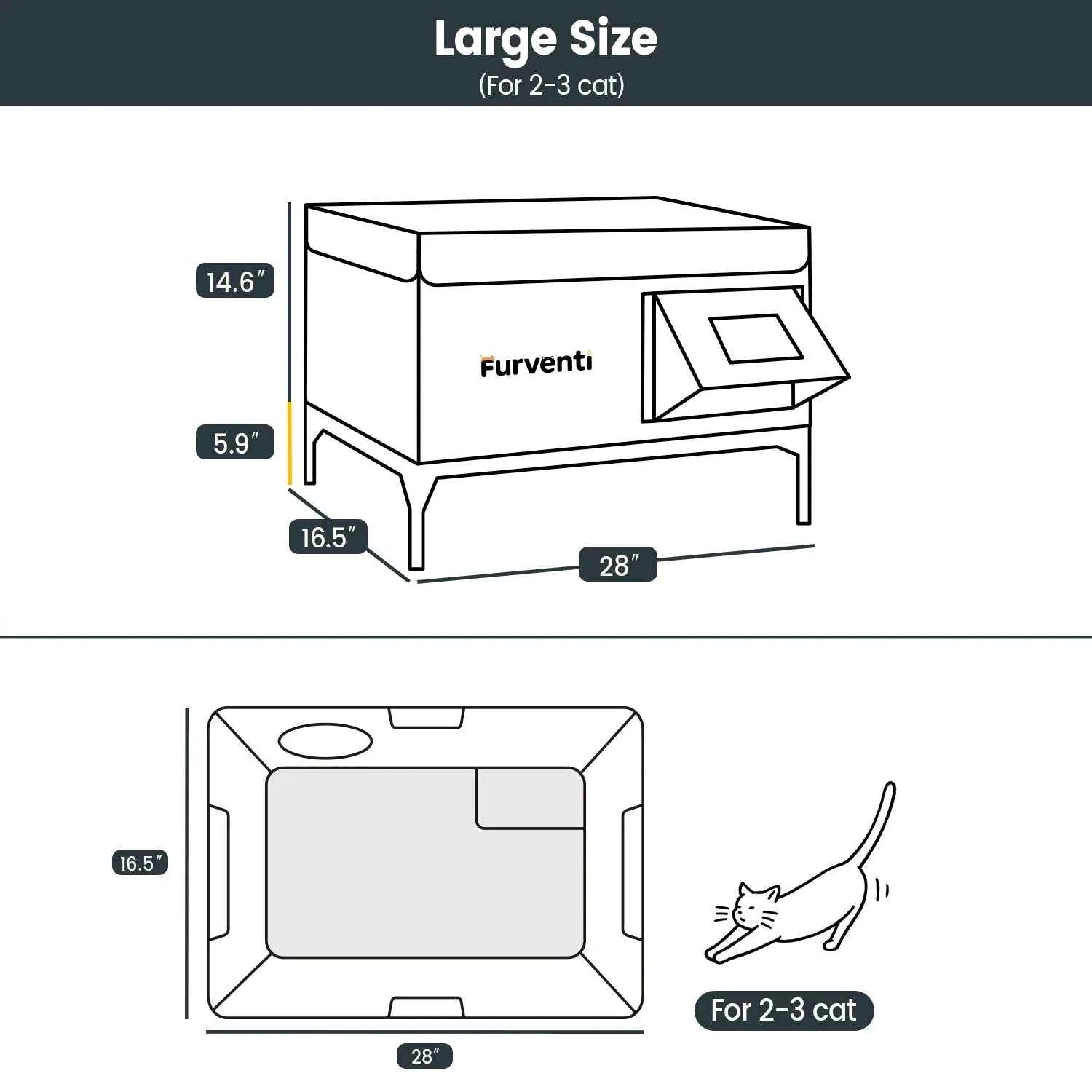 Furventi Flagship Outdoor Cat House Dark Grey