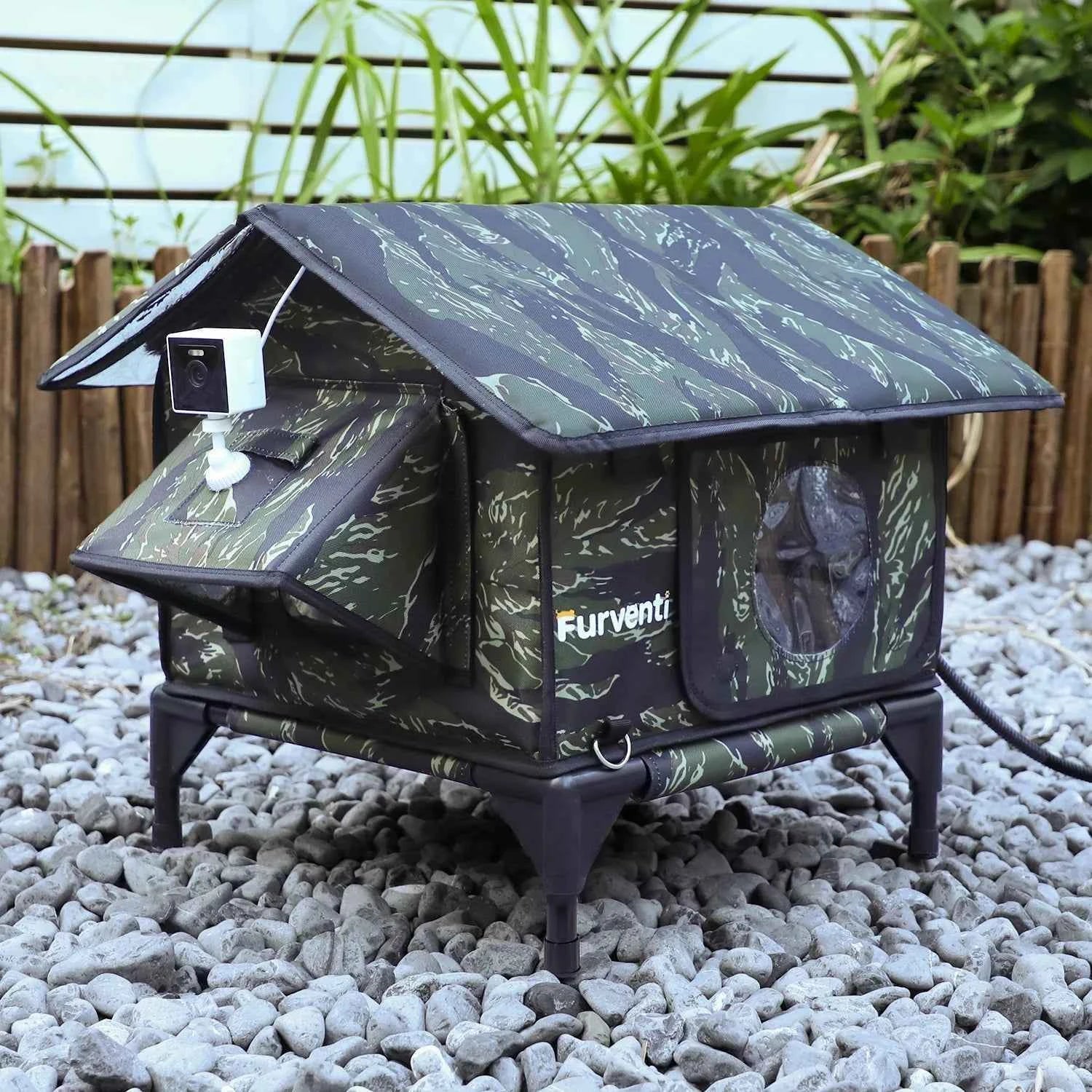 Omni-Climate Rooftop Outdoor Cat House Camouflage