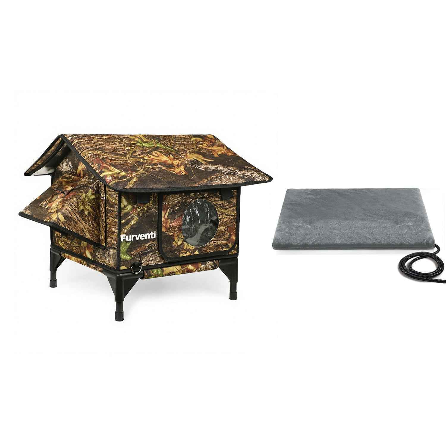 Omni-Climate  Rooftop Outdoor Cat House Leaves