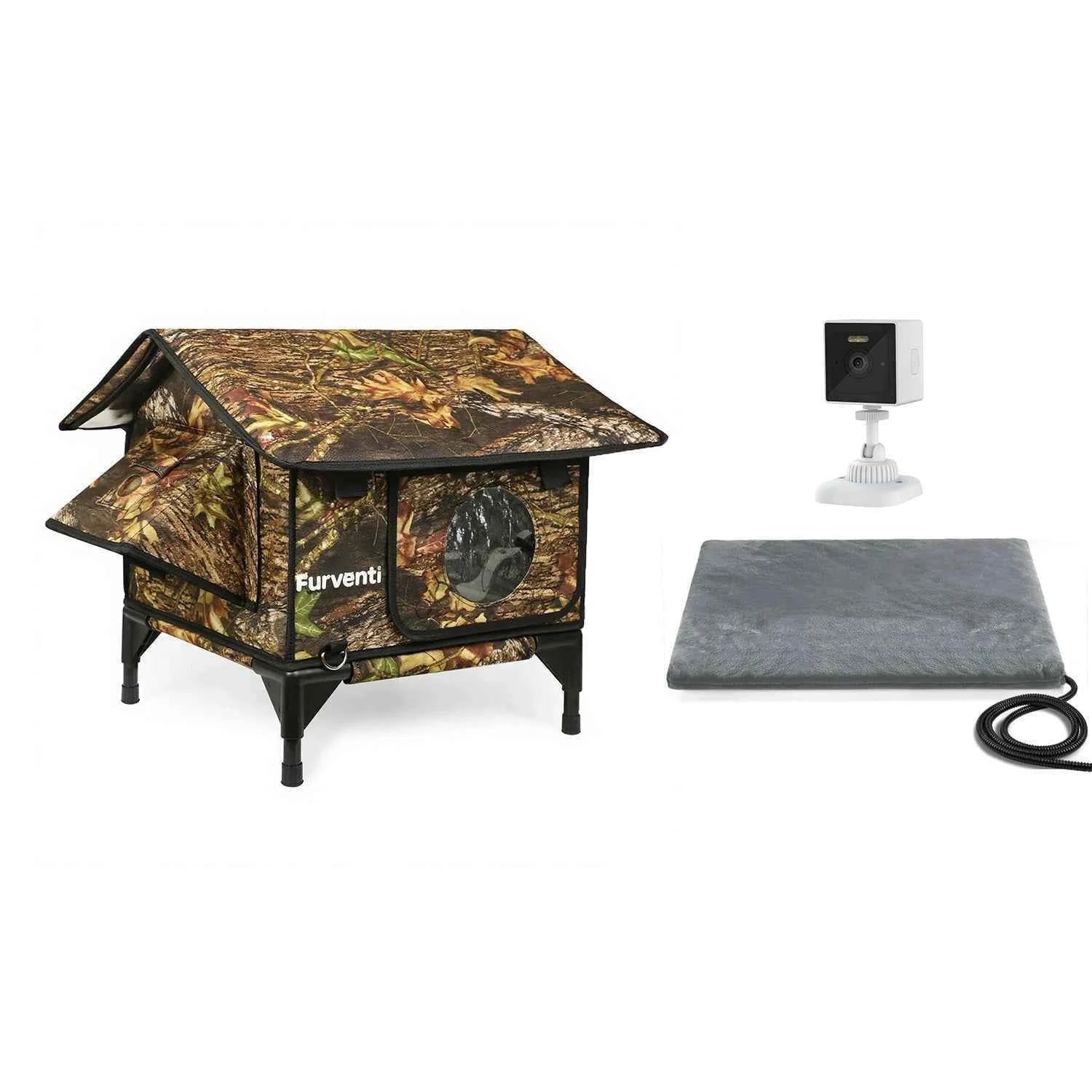 Omni-Climate  Rooftop Outdoor Cat House Leaves