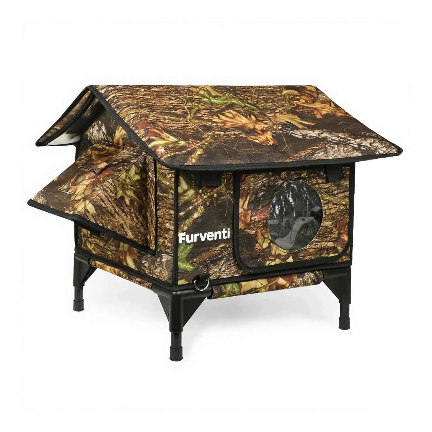 Omni-Climate  Rooftop Outdoor Cat House Leaves