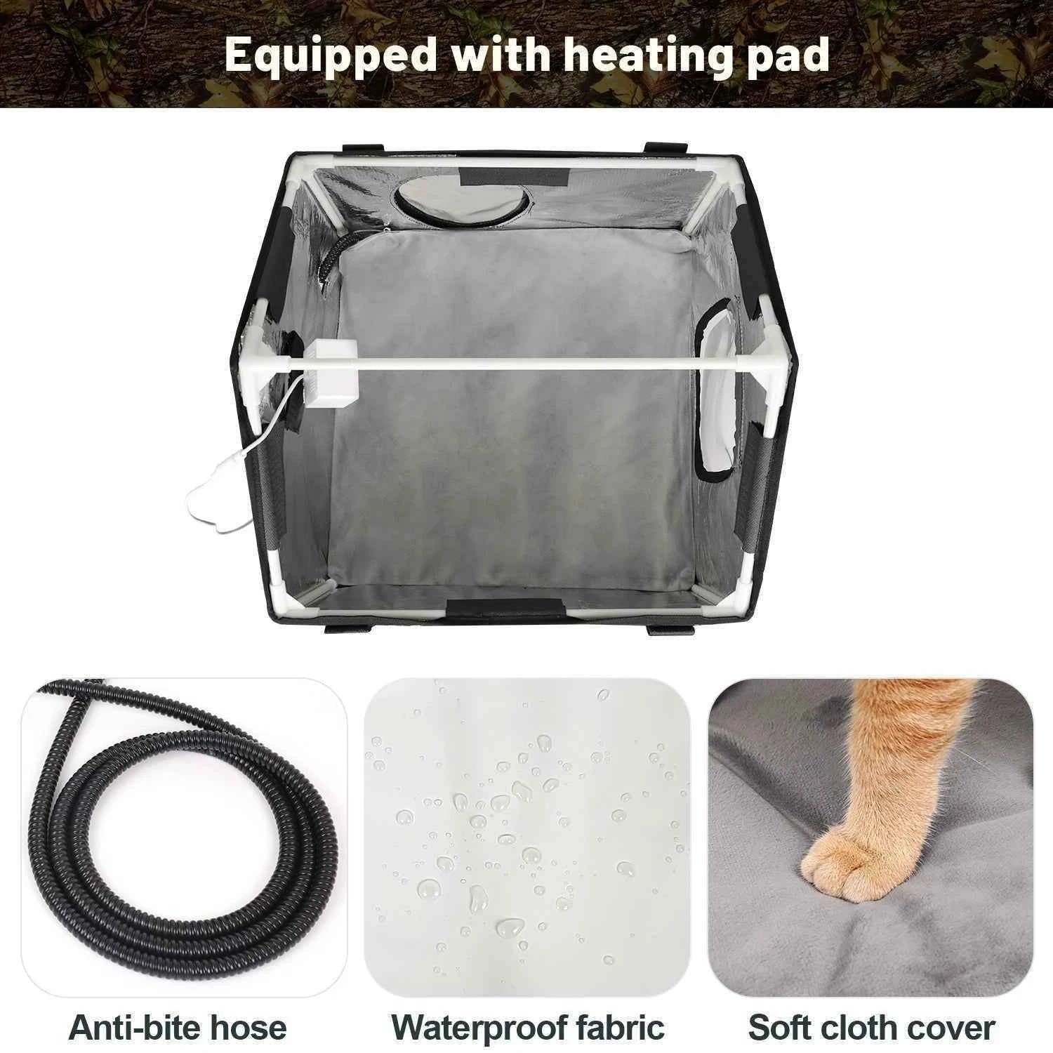 Omni-Climate  Rooftop Outdoor Cat House Leaves