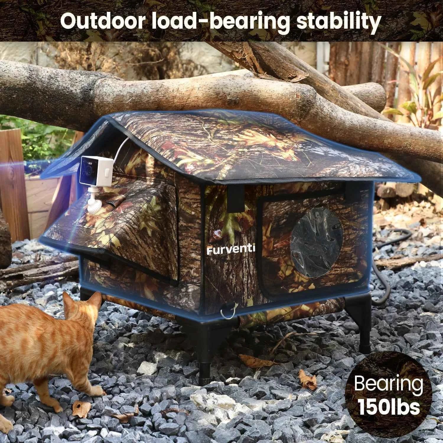 Omni-Climate  Rooftop Outdoor Cat House Leaves