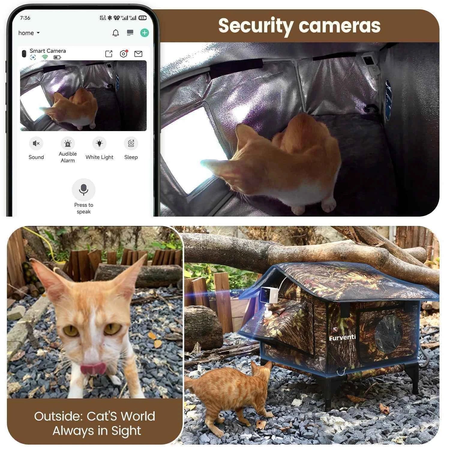 Omni-Climate  Rooftop Outdoor Cat House Leaves